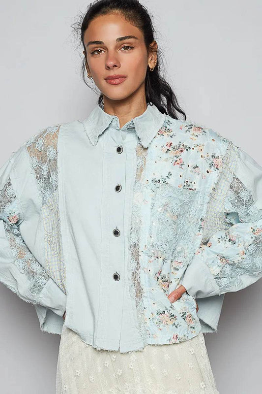 POL Floral Long Sleeve Shirt with Lace Panel Details Trendsi f0f15106-df65-4ae1-8b05-6704e81ed7de-Max-Origin