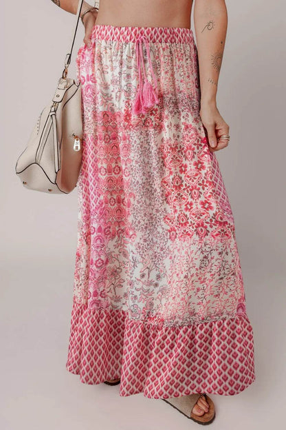 Printed Tassel Drawstring High Waist Maxi Skirt Dusty Pink Trendsi f100a1c3-bac6-417e-8784-341e8354e497-Max