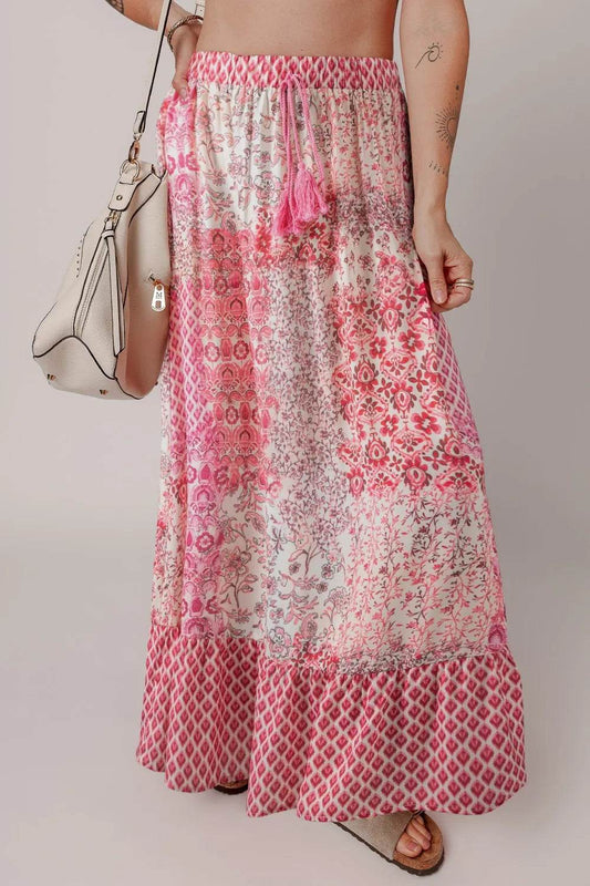 Printed Tassel Drawstring High Waist Maxi Skirt Dusty Pink Trendsi f100a1c3-bac6-417e-8784-341e8354e497-Max