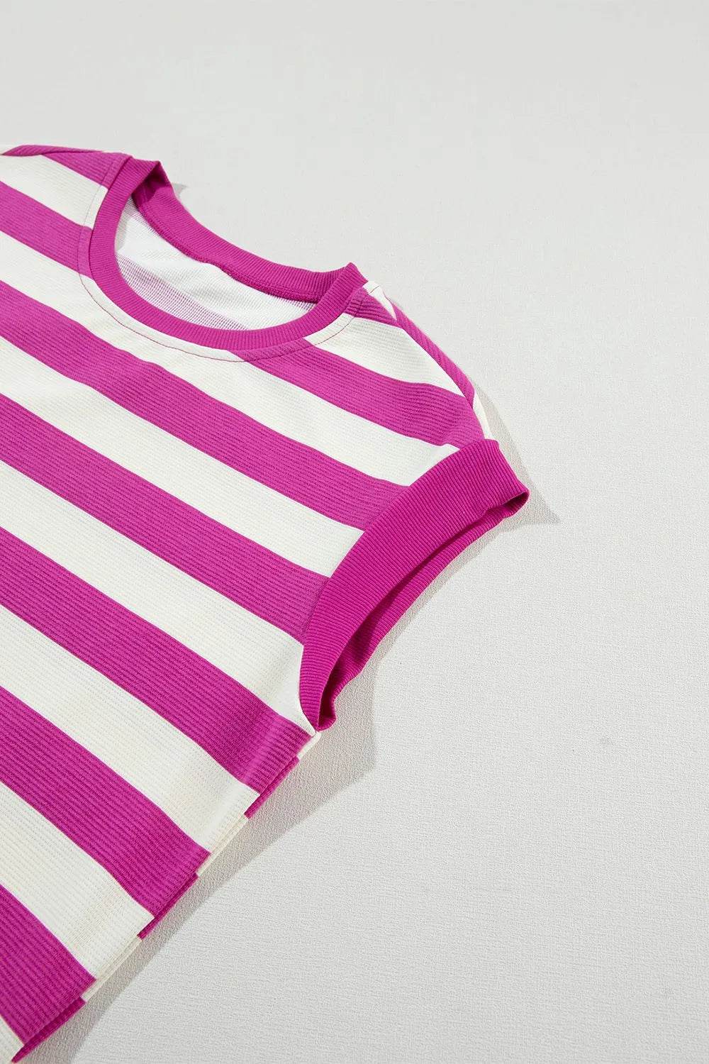 Stripe Cap Sleeve Pocketed Shift Tee Dress Trendsi f14b6ecb-17d1-4bba-b8a7-edc9c801fbd9-Max-Origin