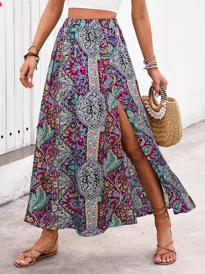 Slit Printed Elastic Waist Skirt Deep Purple Trendsi f1614f4d-e329-432b-aad3-3e5fd0a3e030-Max