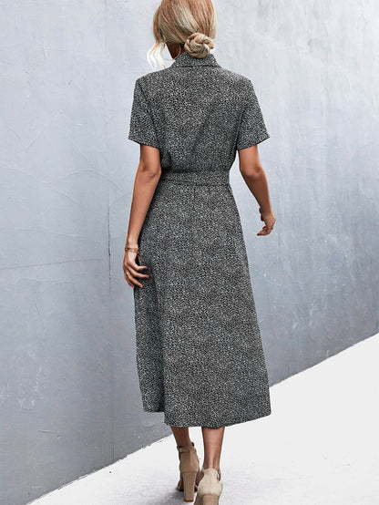 Printed Tie Waist Short Sleeve Shirt Dress Trendsi f194025bdb934262ba4b65ab87bbaa13-Max