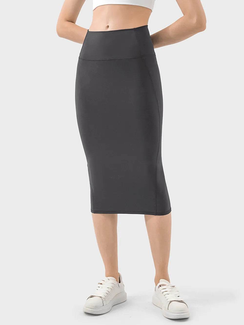 Millennia Slit Wrap Active Skirt Dark Gray Trendsi f194e6c8-44e6-4792-a7c4-794d33d7161f-Max