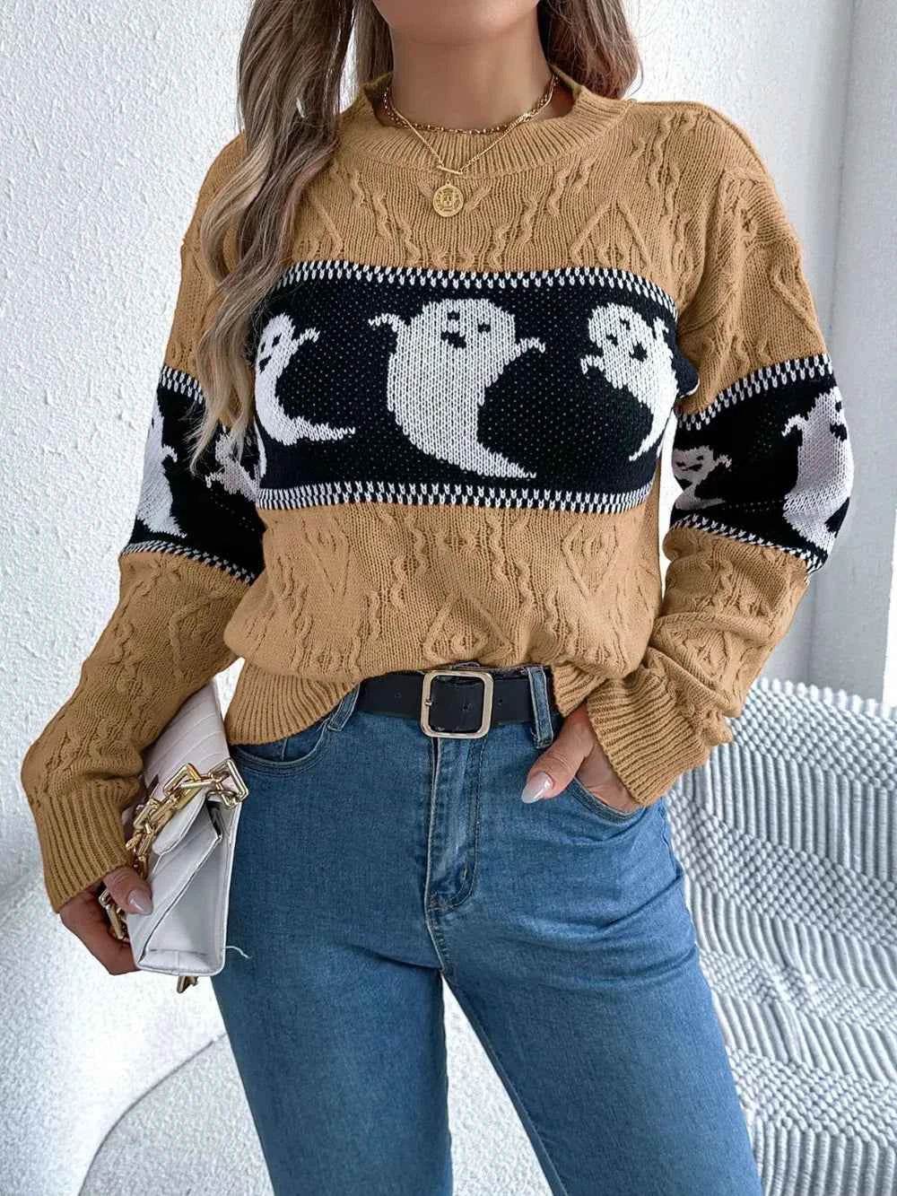 Ghost Round Neck Long Sleeve Sweater Trendsi f1ae6c19-746c-490b-b7e1-fbf0772a8f62-Max