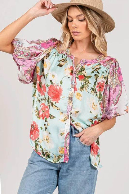 SAGE+FIG Plus Size Floral Mineral Wash French Terry Button Up Shirt SKY BLUE Trendsi f1b289298a6242f180f9138e54db66b7-Max-Origin