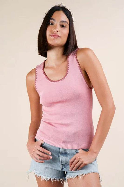 VERY J Blanket Style Sleeveless Knit Tank Blush Trendsi f1e559357e8246a0bd2fac0feb0e7acc-Max-Origin