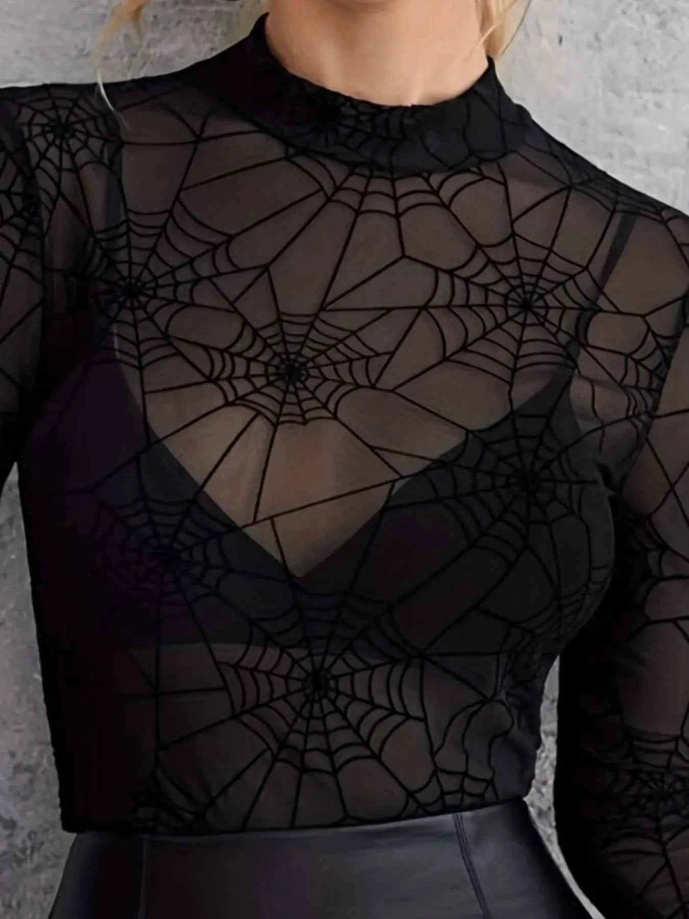 Spider Web Print Long Sleeve Blouse Trendsi f216c085-8c38-4c4a-91e8-5fbeb13ffa9d-Max-Origin