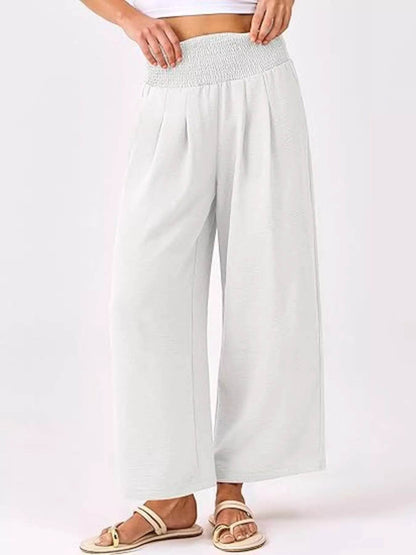 Wide Leg Smocked High Waist Pants White Trendsi f23956383d474d7a99bd13488a2b366d-Max-Origin