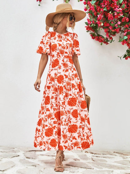 Floral Round Neck Tied Open Back Dress Trendsi f23a423809d24444aee51c3cb82e80fa-Max