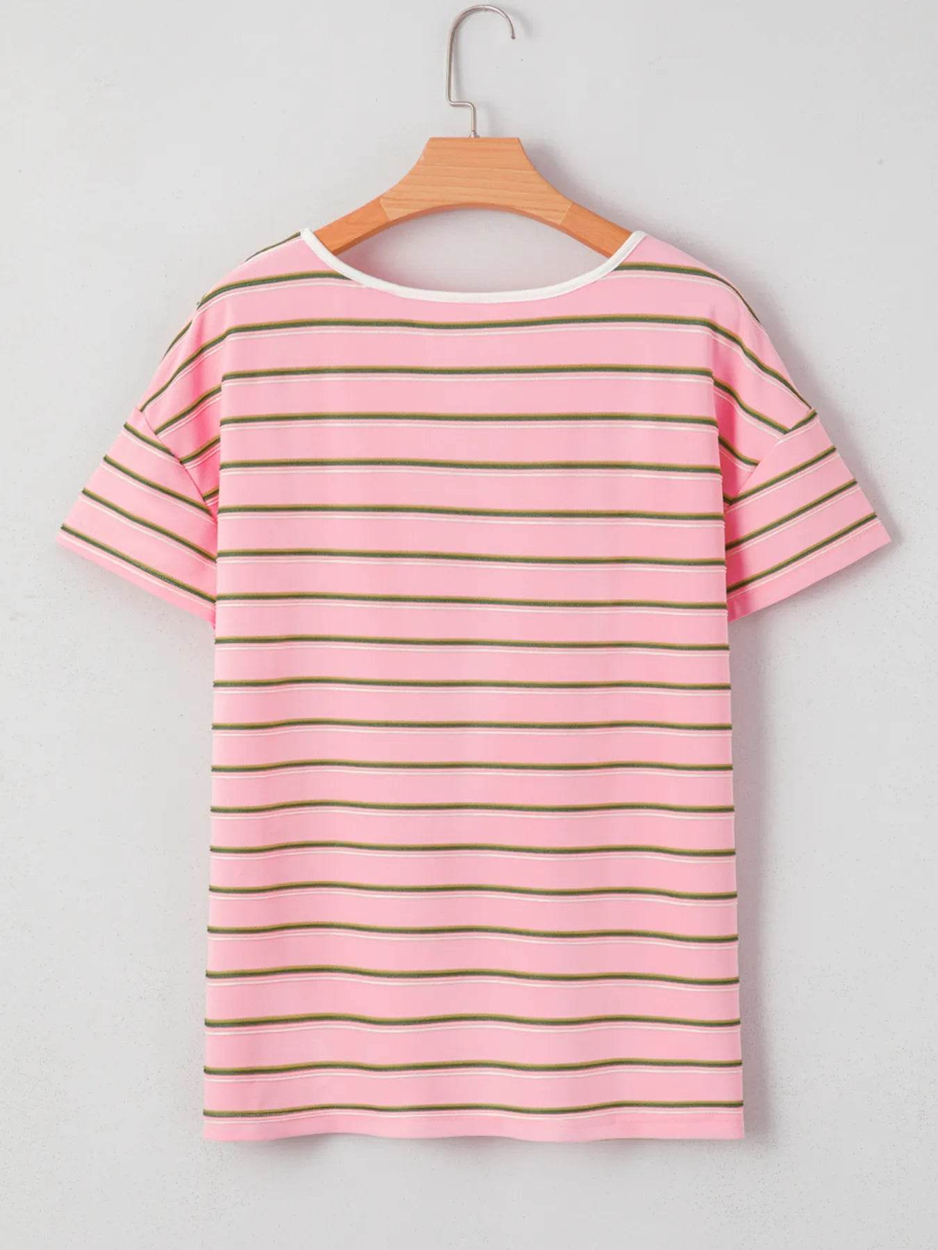 Striped Casual V-Neck T-Shirt Trendsi f2a61e8fe0fa457599107ff1d91e1f7a-Max-Origin
