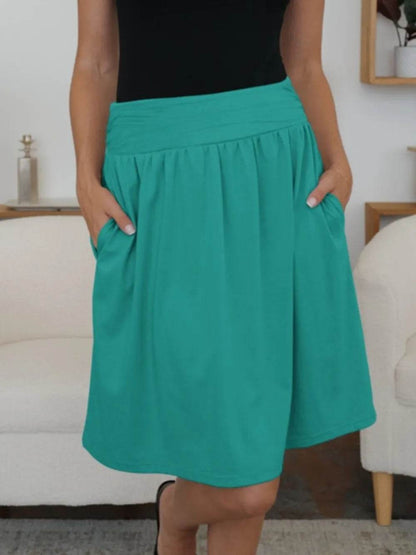 FAM-FAM Elastic Waist Skirt with Pockets Trendsi f2b90431-e46f-4f09-b12b-23ef15bd3585-Max
