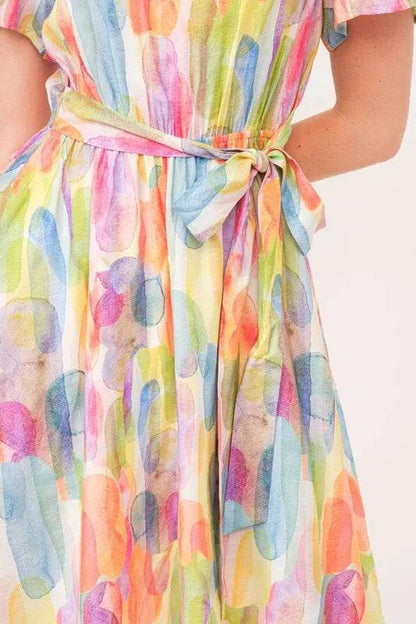 Lime 'N' Chili Watercolor Print Tie Front Midi Dress Trendsi f2d5242ceb2f414e9420f9bf66fca8c8-Max-Origin