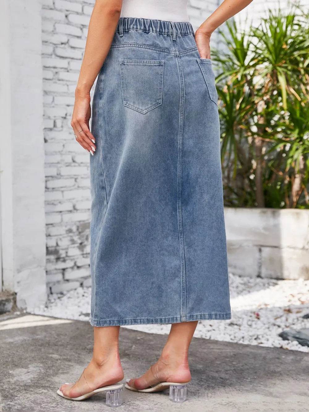Slit Midi Denim Skirt with Pockets Trendsi f2f04e75-b0b2-46f4-9098-d6bafa3e38f4-Max