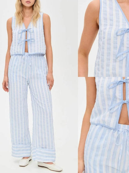 Tie Front Striped Vest and Pants Set Trendsi f37aaf86-218f-494d-87b6-6d70235d8762-Max-Origin