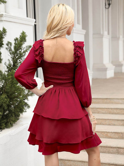 Smocked Square Neck Layered Dress Trendsi f395868a22d9422b87b8ff2370172283-Max
