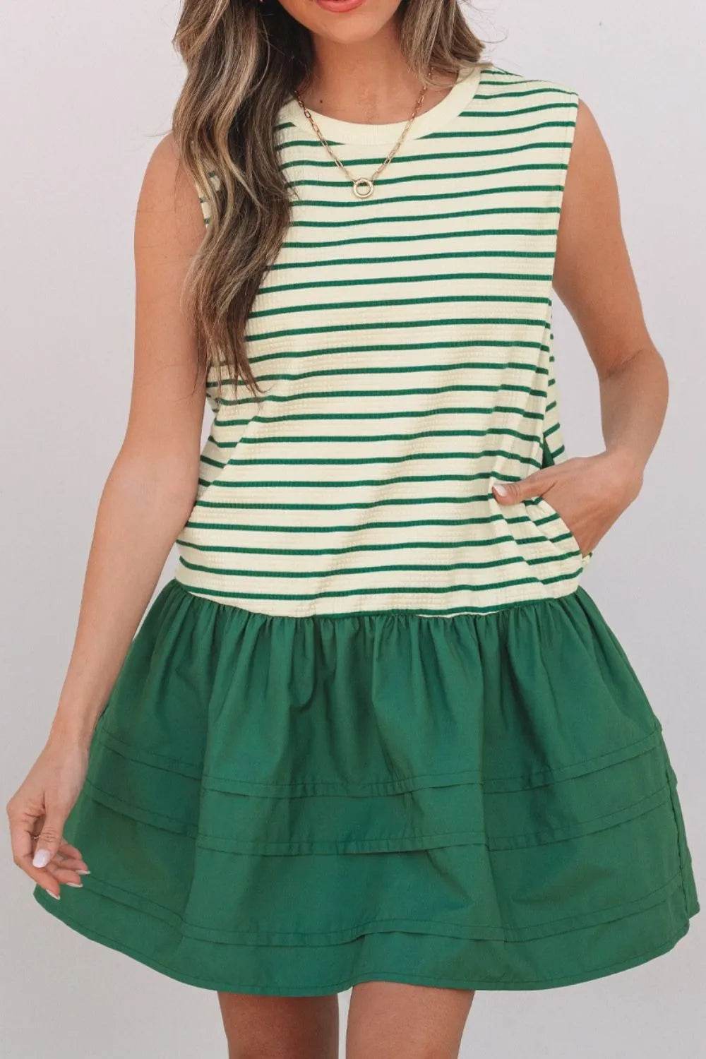 Stripe Woven Sleeveless Mini Dress Trendsi f3ab01a1-1166-407c-a98a-f5b3da5f81b1-Max-Origin