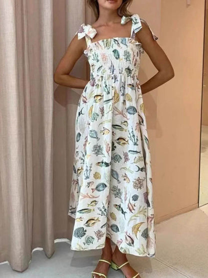 Floral Tie Shoulder Smocked Bodice Summer Dress Trendsi f3e4301a-4cf7-4eba-98ce-d4a44cde75fa-Max-Origin