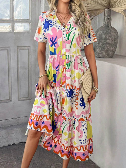 Devine Printed Johnny Collar Button Down Short Sleeve Midi Shirt Dress Trendsi f3ef48e9-6da5-4eee-9bb4-bfe64ab80473-Max