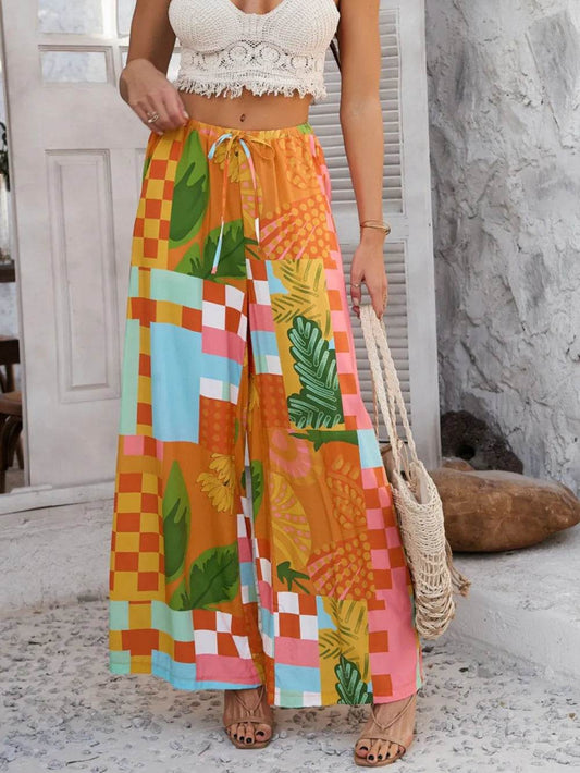 Devine Drawstring Printed Wide Leg Pants Trendsi f409e462-7bae-46d9-8b4c-1e36cd25c001-Max