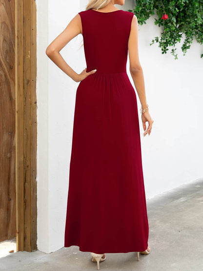 Surplice Neck Sleeveless Maxi Dress Trendsi f4162628a0d746e8bd5f2b53d7bd2674-Max