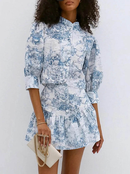 Printed Mock Neck Top and Skirt Set Blue Trendsi f41e4d368ed847baa603edfb149dddf3-Max-Origin