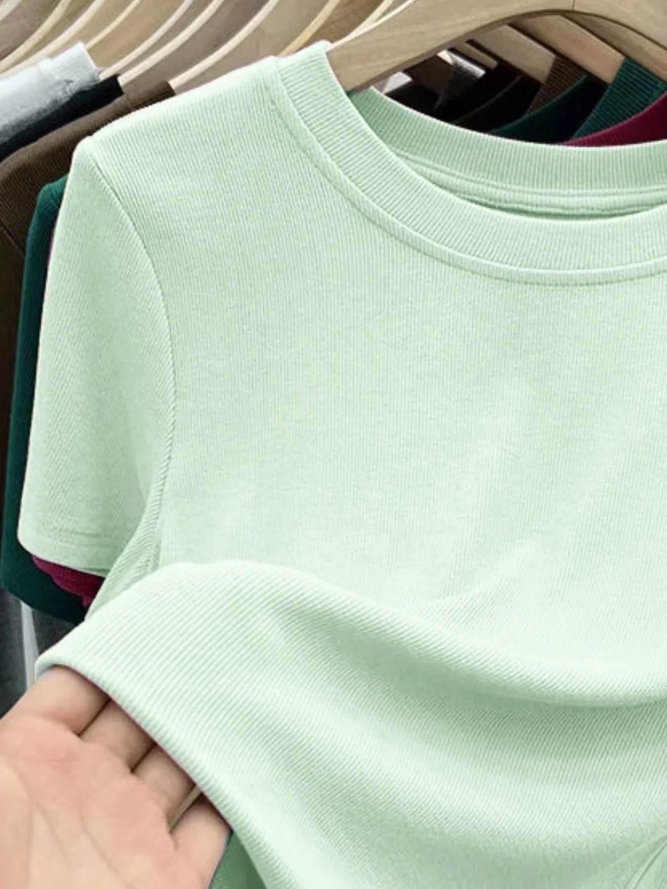 Crew Neck Short Sleeve T-Shirt Trendsi f45bc0be-220b-4f9c-92cb-77387c773467-Max-Origin