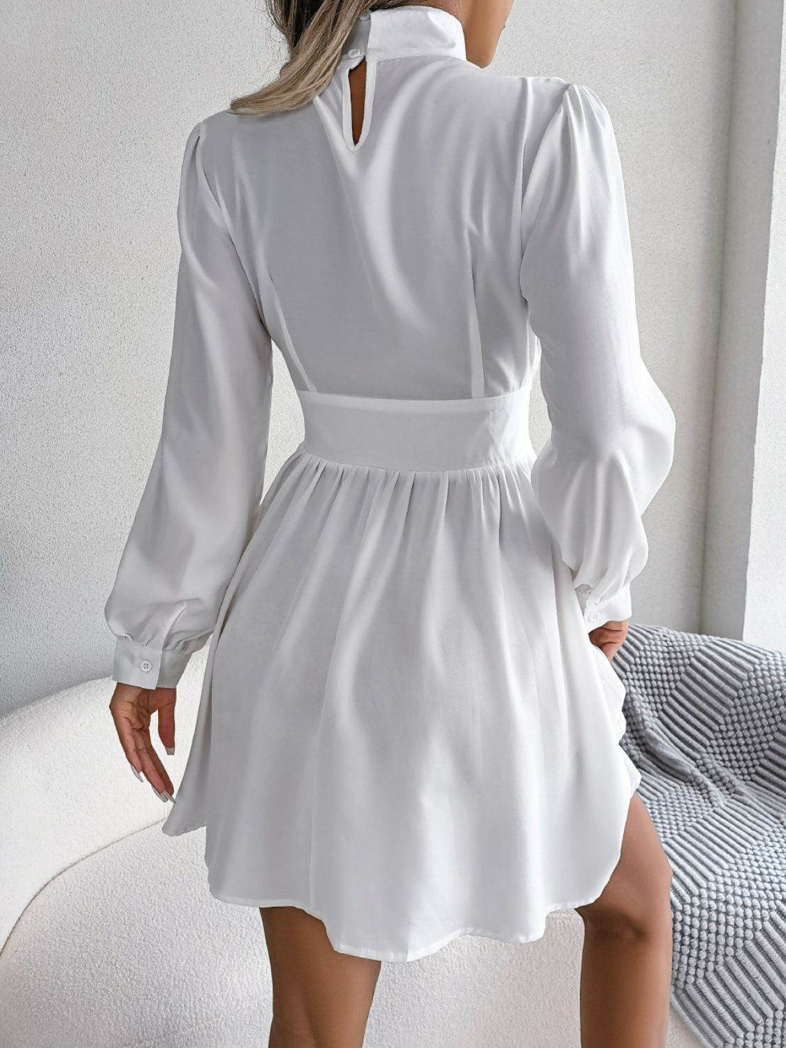 Cutout Turtleneck A-Line Mini Dress Trendsi f45cc63db145421aa71ba394c794cd1a-Max