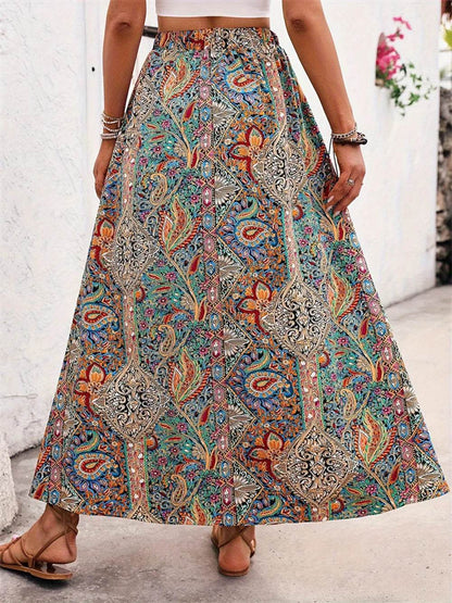 Slit Printed Elastic Waist Skirt Trendsi f4a7fd7f-c6ab-40cf-a7fe-1e289e603bbb-Max