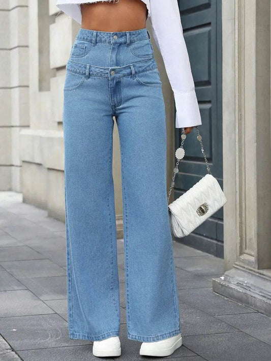 Faux Layered High Waist Jeans Light Trendsi f4aaa073-3708-458c-a3cd-bc0433b7ca60-Max