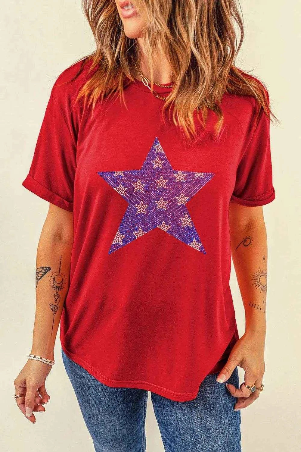 Patriotic Star Round Neck T-Shirt Trendsi f51d8368-6608-4c5b-9ae6-3c16d89a61b8-Max-Origin