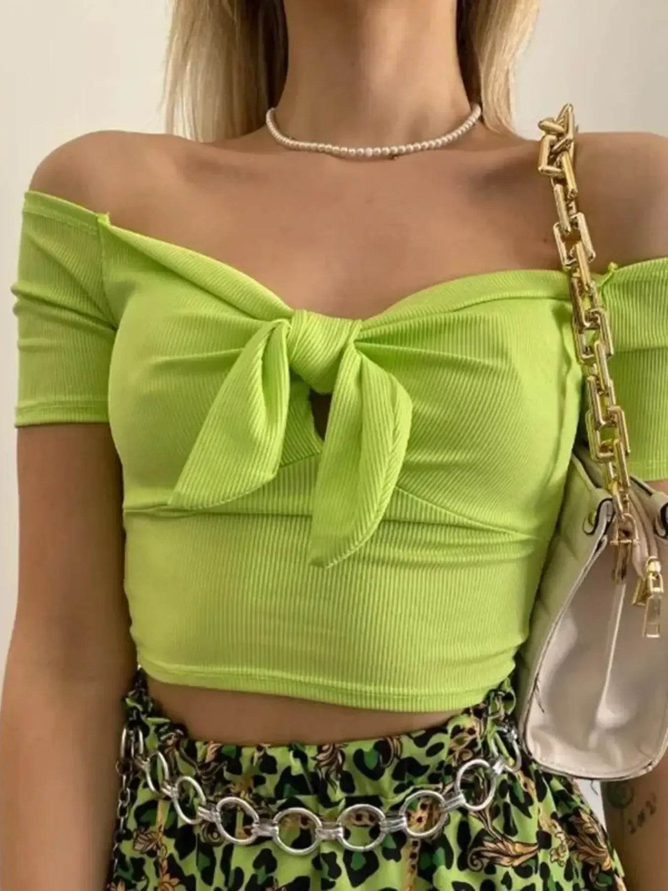 Off-Shoulder Bow-Tie Crop Top Trendsi f520c54aa2d64f209d20045c45bc88e0-Max-Origin
