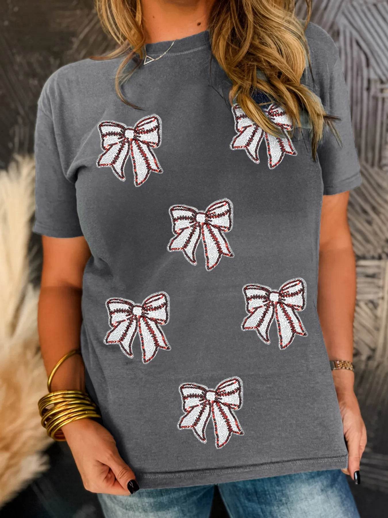 Sequin Bow Short Sleeve Tee Trendsi f554e89994004bda83f39593929f2214-Max-Origin