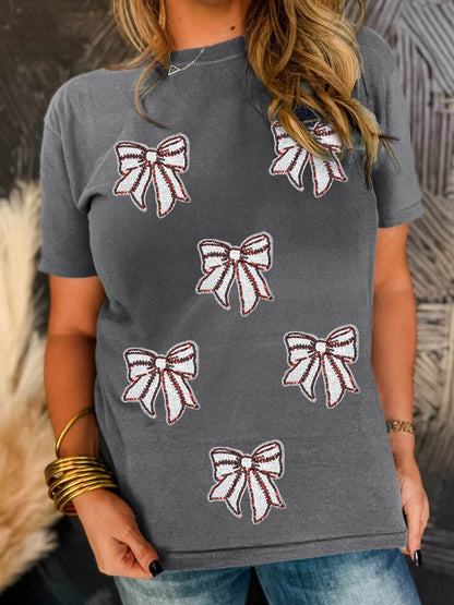 Sequin Bow Short Sleeve Tee Trendsi f554e89994004bda83f39593929f2214-Max-Origin