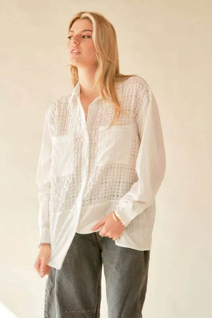 Davi & Dani Crinkled Jacquard Button Down Shirt Trendsi f574a76d-27af-40c0-a40e-89b45ae57090-Max