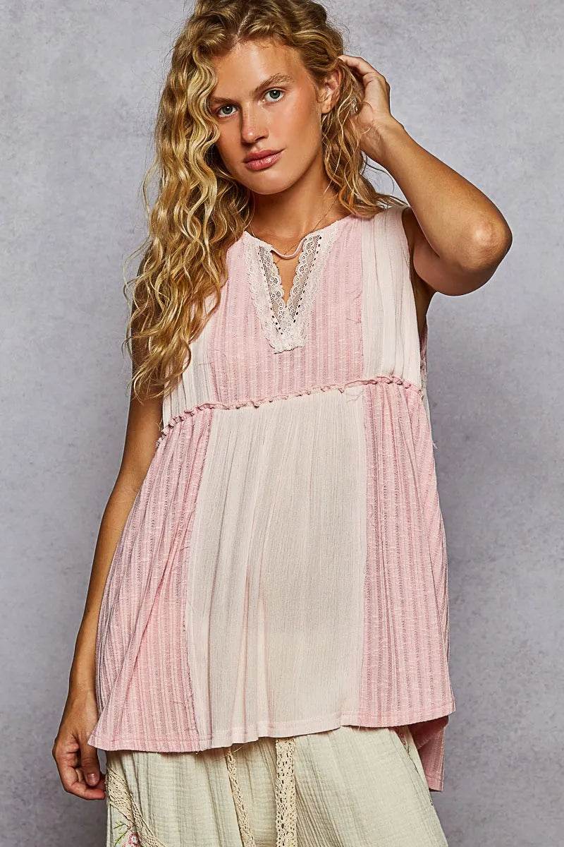 POL Lace Trim Two-Tone Tank with Pintuck Detail Pink Trendsi f5abc17e-f91e-4ed3-b5ae-561acf71a7a9-Max-Origin