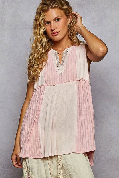 POL Lace Trim Two-Tone Tank with Pintuck Detail Pink Trendsi f5abc17e-f91e-4ed3-b5ae-561acf71a7a9-Max-Origin