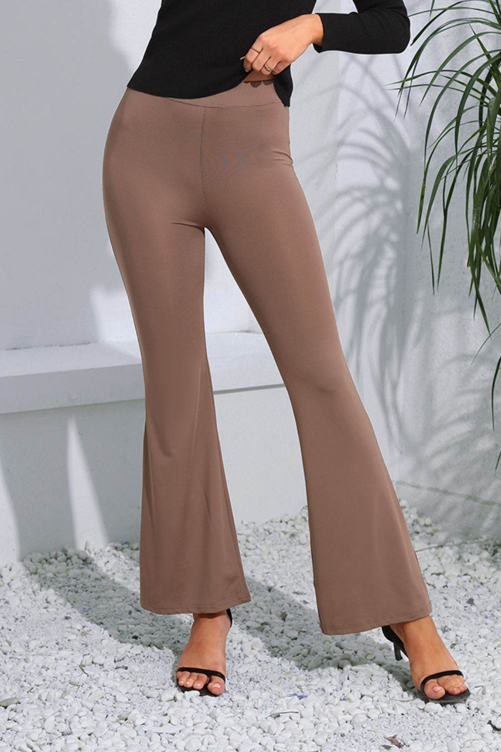 High Waist Long Flare Pants Camel Trendsi f661372414df415f8080f633d961fdb4-Max
