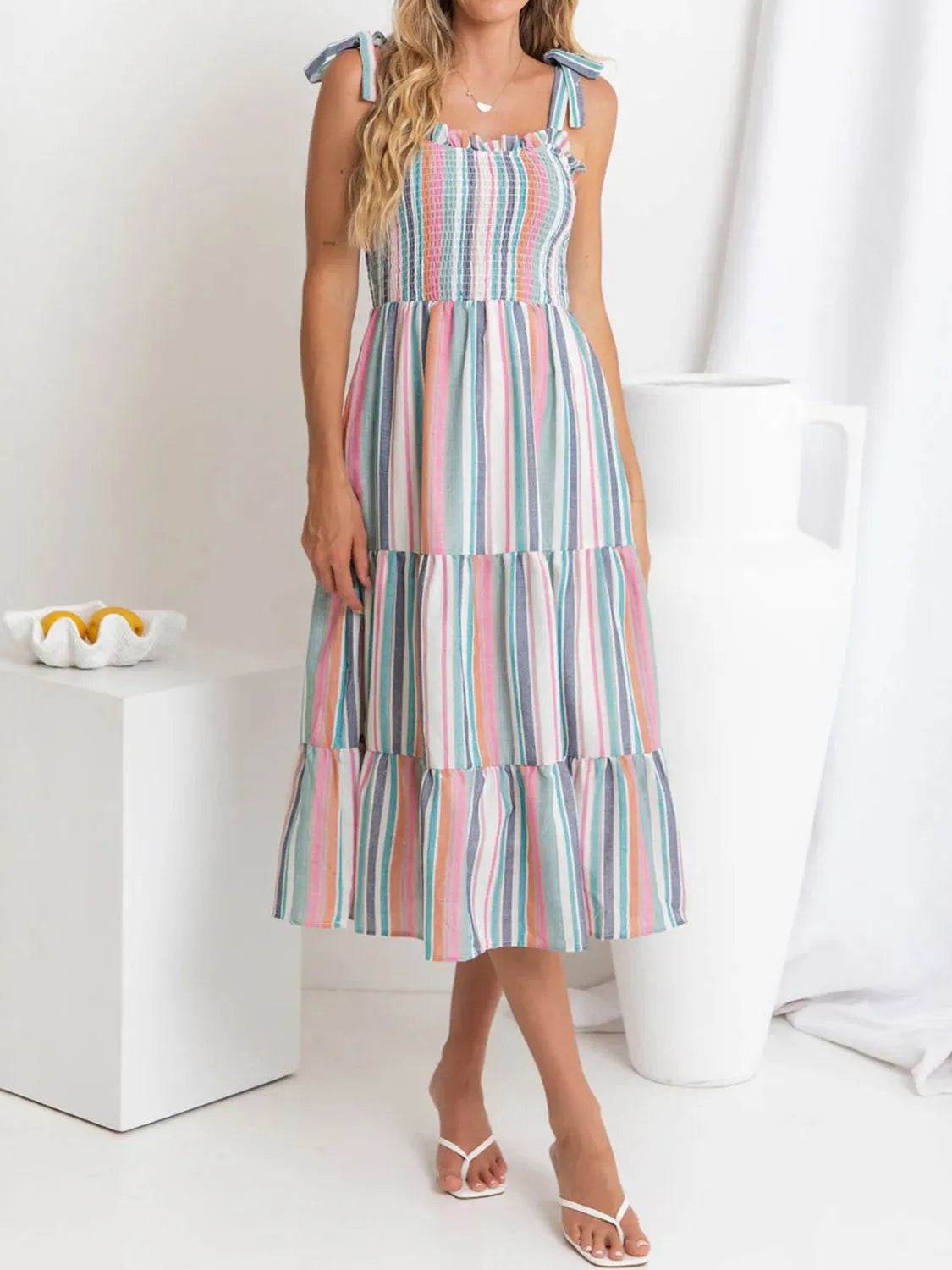 Contrast Striped Square Neck Cami Dress Stripe Trendsi f6a3baab-df2d-49cc-9485-bae11d1d3b9f-Max-Origin