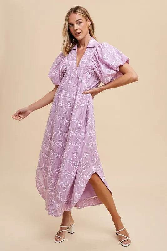 Annie Wear Floral Smock Detail Puff Sleeve Dress Pink Purple Trendsi f6c7e15a-9559-4e52-a271-5b213281fef1-Max
