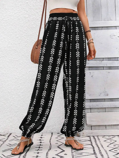 Tied Printed High Waist Pants Black Trendsi f6d7d957-4f29-40a3-9e47-a29232676874-Max