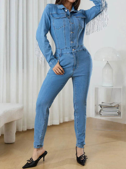 Fringe Half Button Long Sleeve Denim Jumpsuit Trendsi f71c4902-c195-4462-bfe8-4dd96097bf8f-Max