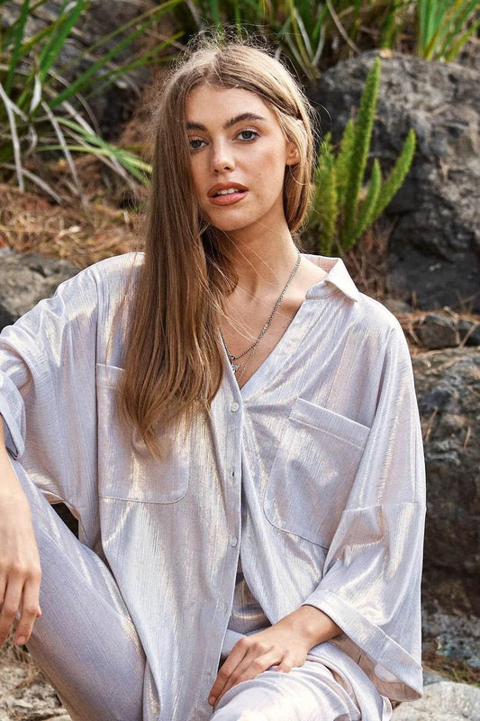 Davi & Dani Solid Sparkling Shimmer Pocket Button Front Shirt Trendsi f72cea2c3e514b9db5a22c3682e65664-Max-Origin