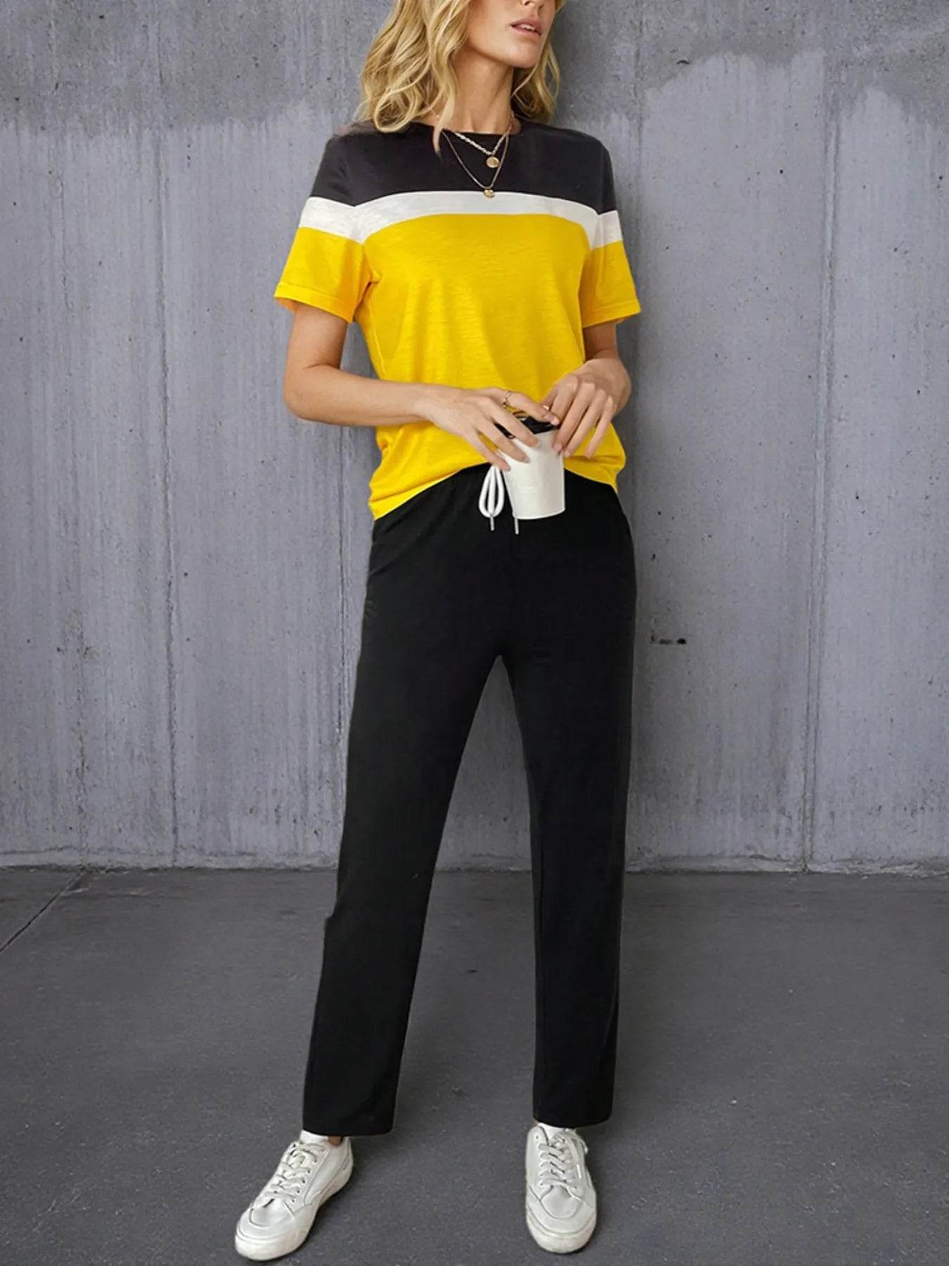 Casual Color Block Top and Pants Set Yellow Trendsi f7af29f5f5d24ac4b3304575b6aca86f-Max-Origin