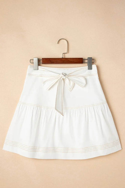 Contrast Stitching Trim Knotted High Waist A-Line Mini Skirt Trendsi f7b48e6c-4d20-4991-8fbe-3bdefe7a0b20-Max