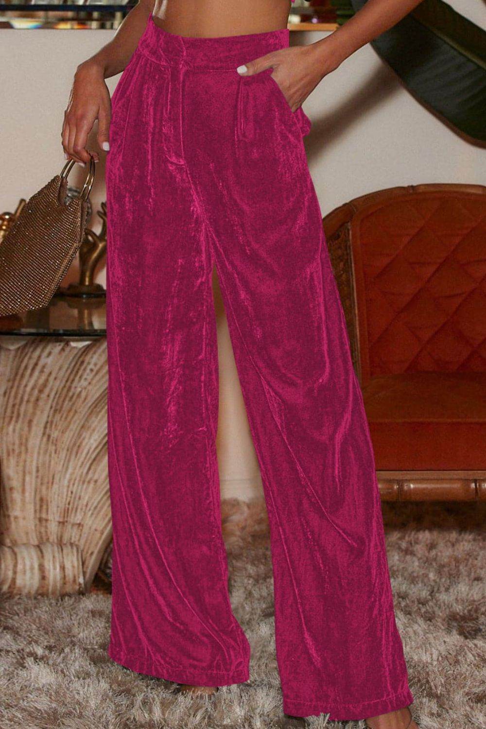 Loose Fit High Waist Long Pants with Pockets Hot Pink Trendsi f7f42e74a9af417fa7ef19e450370a08-Max