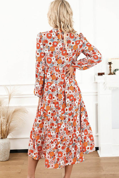 Floral Notched Neck Long Sleeve Dress Trendsi f84f1e16479b49a4bfc6c05c7fa931ab-Max