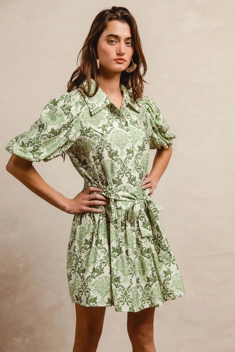 BiBi Tied Floral Short Sleeve Mini Shirt Dress Trendsi f885c88fda8c4174aecc393d10f8f2fb-Max-Origin