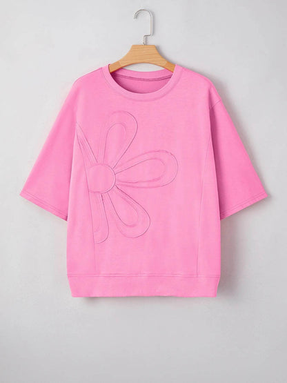 Flower Oversized Round Neck T-Shirt Trendsi f8942e495dae444d9537b0699cb671fe-Max-Origin