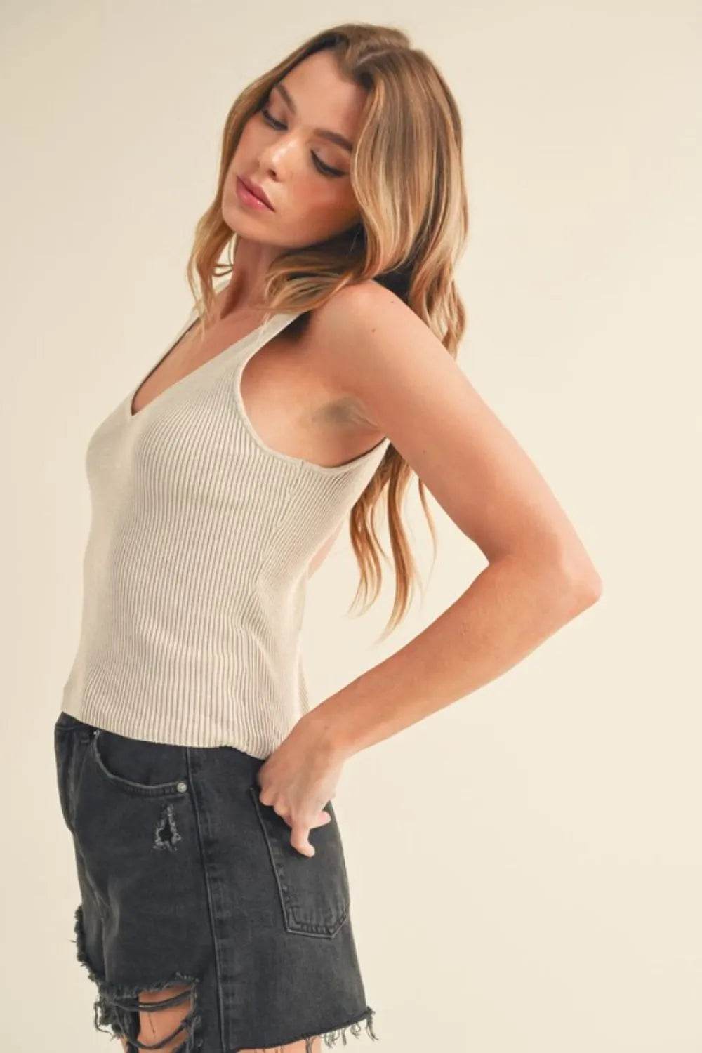 Aemi + Co Ribbed Wide Strap Knit Tank Trendsi f8dcf92c-dddf-4011-a2b5-a401c1f7d42c-Max
