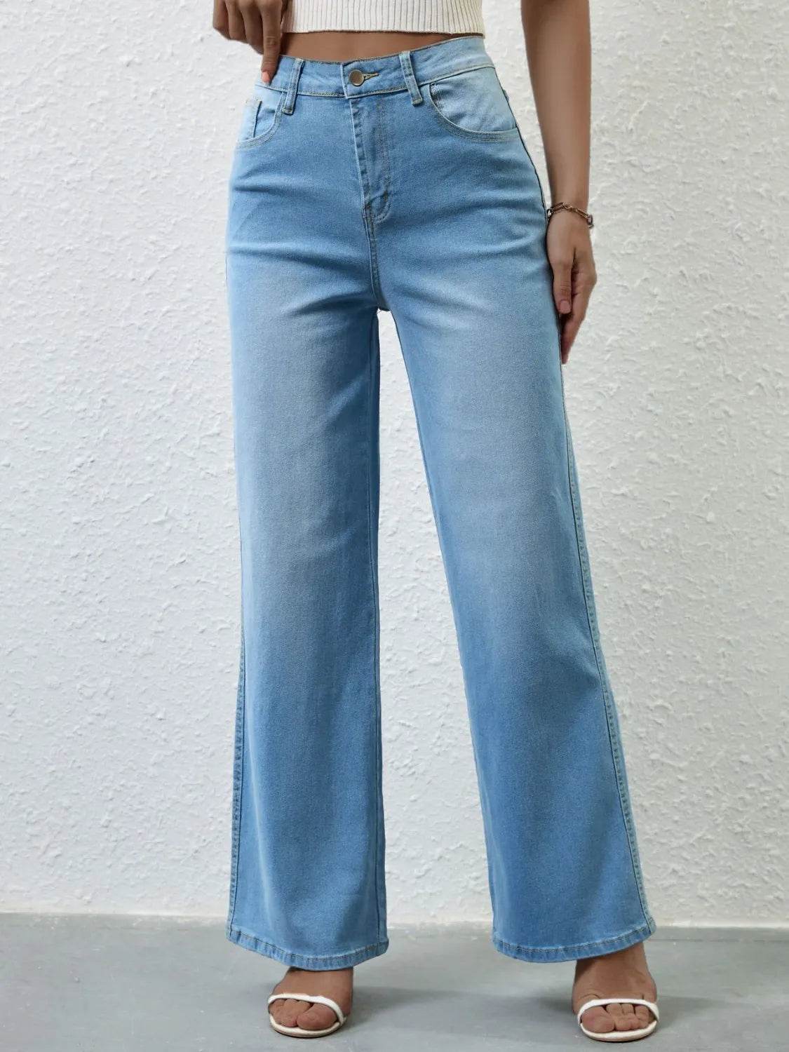 High Rise Wide Leg Jeans Trendsi f8dd90a4-1674-4921-a82a-e6912d983483-Max-Origin